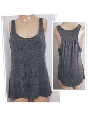 Eat Sleep Workout Repeat Tank, Size Small